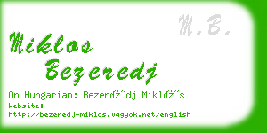 miklos bezeredj business card